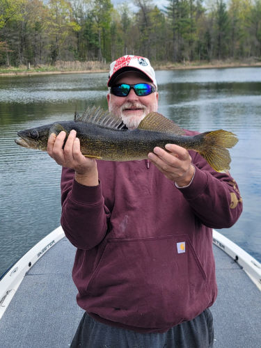 Chris Wenzel from Execution Lures, with his walleye catch